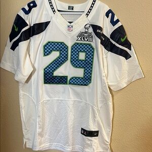Nike White and Blue Men's Jersey